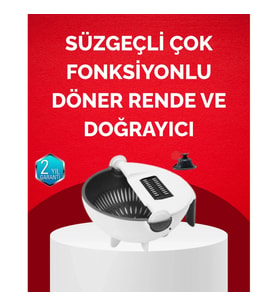 Mey İthalat® Döner Mekanizmalı Sebze Doğrayıcı Hazneli Rende