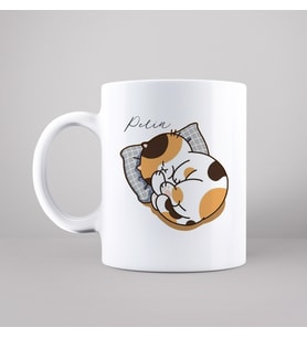 Kedi Tasarımlı Kupa Kişiye Özel