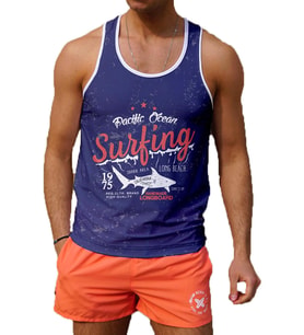 Dijital Baskılı Nefes Alan Clima Control Kumaş Erkek Askılı Plaj Tişört Atlet // 0340