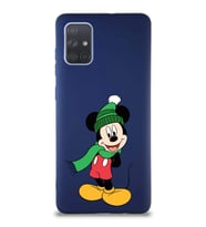 Samsung Galaxy A71 Soft Premier Kapak Mickey Mouse-G Tasarımlı Silikon Kılıf - Lacivert (Şeffaf)