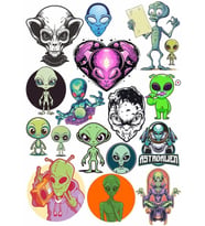 Uzaylılar Sticker Set 6 17 Parça Telefon, Tablet, Defter, Laptop Sticker