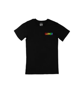 Gaymer Cep Tasarım Baskılı Siyah Tişört