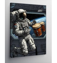 Kanvas Tablo Bongo Çalan Astronot