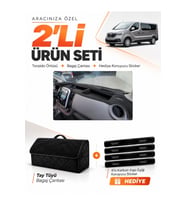 e-biz RENAULT TRAFIC KAPAKSIZ (2015-2022) Uyumlu Torpido Örtüsü + Tay Tüyü Çanta - Siyah - RE047