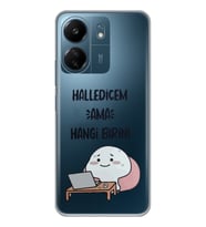 Xiaomi Redmi 13C Uyumlu Halledicem Tasarımlı Şeffaf Telefon Kılıfı