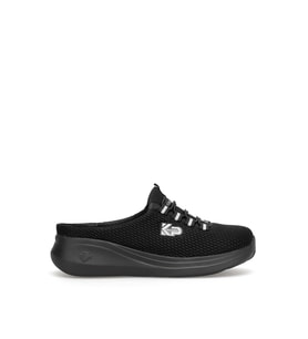 King Paolo D5109 Krakers Sabo Kadın Memory Foam Düz Sandalet Siyah