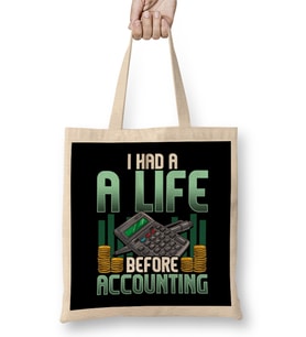 I Had a Life Before Accounting Cute CPA Accountant Bez Çanta Uzun Saplı