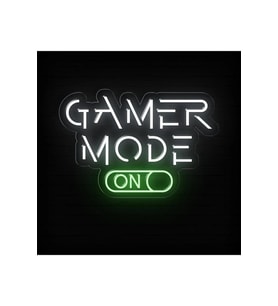 GAMER MODE ON Yazılı ve Şekilli Neon Tabela