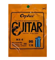Orphee NX-6 Klasik Gitar Mi (E) Teli - 6. Tel (Aksesuar - Yedek Tek Tel)  Gümüş Kaplama Bakır Sargı, Yüksek Karbonlu Çelik Çekirdek, Derin ve Güçlü Bas Karakteri  Uyum: Tüm Standart Klasik Gitarlar