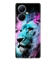 Vivo V29 Lite Kılıf Silikon Desen Özel Seri Pink Blue Leon 1603
