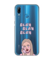 Huawei P20 Lite Uyumlu Blah Blah Blah Mean Girls Desenli Şeffaf Telefon Kılıfı