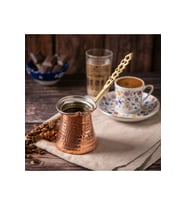 El Yapımı Dövme Bakır Cezve 3 Fincanlık 1. Kalite
