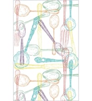 Eliana Home Baskılı, Yıkanabilir Kaymaz Taban Mutfak Halısı LNA2092-SD034 100x150 cm (Beyaz)