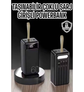 Powerbank 60.000 Mah 4 Portlu Uzun Şarj Süreli Dijital Göstergeli