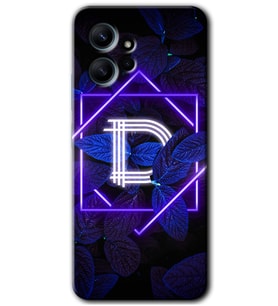 Redmi Note 12 4G Kılıf HD Desen Baskılı Kılıf - Dark Neon Yaprak D Harfi