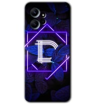 Redmi Note 12 4G Kılıf HD Desen Baskılı Kılıf - Dark Neon Yaprak D Harfi