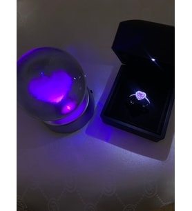 Özel Işıklı Kutulu Pandora Yüzük ve Kalpli Ay Küre Set