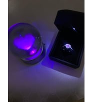 Özel Işıklı Kutulu Pandora Yüzük ve Kalpli Ay Küre Set