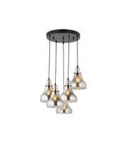 LampaLuce Cono Modern Sarkıt Salon Avizesi 5'li Krom 40x70cm