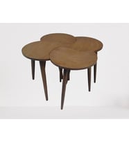 Zigon-Orta 19618 Sehpa Takım HİLAL Model Parlak Ceviz Kayın RETRO Ayak El Yapım