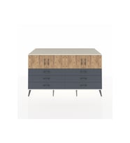 Kronos Konsol 2 Raflı 6 Çekmeceli 4 Kapaklı 176x59x99 Aytaşı-Çam/Antrasit