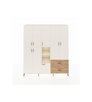 Hyperion Dolap 12 Raflı 2 Çekmeceli Tek Askılı 220x44x243 Aytaşı-Aytaşı/Çam