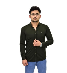 Erkek Spor Silim Fit Uzun Kol Gömlek BGL-ST04484 (Haki)