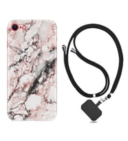 Apple iPhone 5 6 7 8 Plus Se XR Kılıf Boyun Askılı Silikon Colorfull Marble 2 1389