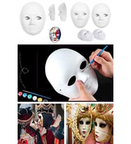 Cadılar Bayramı Maskesi Tam Yüz El Boyaması Cosplay Sahne Beyaz Maskeli Balo Dans Partisi İçin