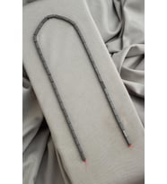 Hematit Doğal Taş Mat Gri Dikdörtgen Kesim 2x8mm Dizi [AA]
