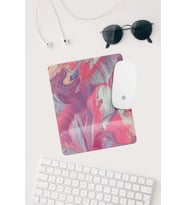 Pembe Desenli Bilek Destekli Dikdörtgen Mouse Pad Mouse Altlığı.