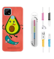 Realme C11 C21 C21Y C25Y C11 2021 Kılıf Kablo Koruma Spiral Silikon Avokado Skate 1741
