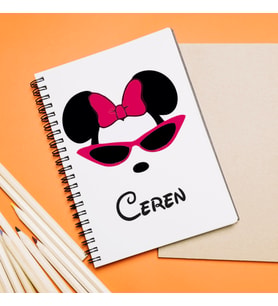 Minnie Mouse Sevgili Çift Tasarımlı Defter Kişiye Özel