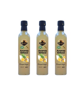 Tarihi SultanAhmet Baharatçısı Ananas Sirkesi %100 Katkısız Doğal 3x500 ml  Özel Üretim