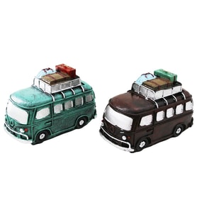 Nostaljik Otobüs Tasarımlı Biblo Kumbara - Dekoratif Model - Reçine