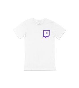 Twitch Logo Cep Logo Tasarımlı Beyaz Tişört