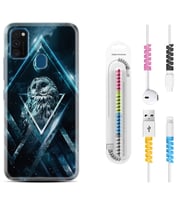 Samsung M21 M22 M23 M30 M31S M32 Kılıf Kablo Koruma Spiral Silikon Old Owl 1649