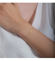 925 Ayar Gümüş Kişiye Özel Minimal Harf Tasarımlı Kadın Bileklik So0056