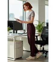 Kadın Mürdüm Wide Leg Dokuma Pantolon Fonksiyonel Dayanıklı Kaliteli Konforlu Estetik Spor