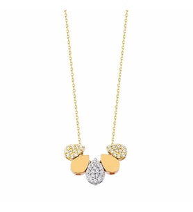 Altın Damla Kolye 14K Gold Tria (Çok Renkli)
