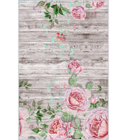 Eliana Home Baskılı, Yıkanabilir Kaymaz Taban Salon Halısı LNA1059 100x150 cm (Pembe)