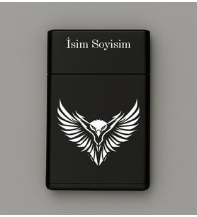 Kartal Desenli Metal Tabaka – Kişiye Özel İsimli Hediyelik M74