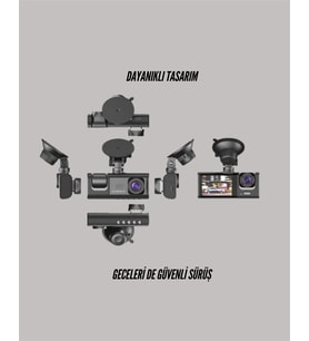G-Sensörlü 3'lü Kayıtlı Araç Kamerası