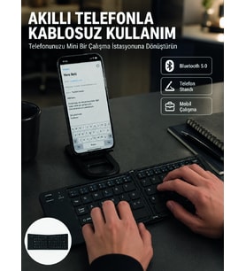 Taşınabilir Katlanabilir Bluetooth Klavye İos Android Windows Uyumlu