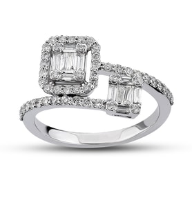 0.51 Ct Baget Pırlanta Yüzük B11 (Çok Renkli)