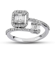 0.51 Ct Baget Pırlanta Yüzük B11 (Çok Renkli)
