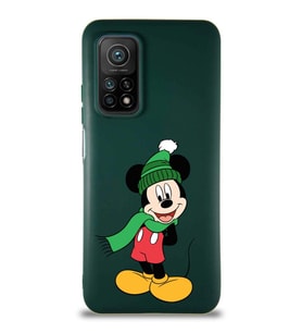 Xiaomi Mi 10T Pro Soft Premier Kapak Mickey Mouse-G Tasarımlı Silikon Kılıf - Yeşil (Şeffaf)