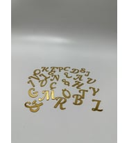Pleksi Alfabe Harfler ( Tüm Alfabe ) Yapışkanlı Altın Renk 3 cm