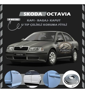 Skoda Octavia Oto Araç Kapı Koruma Fitili 5metre Parlak Gri Renk
