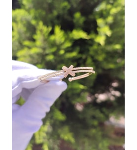 Kadın zirkon Taşlı X Model Bileklik (Gold)